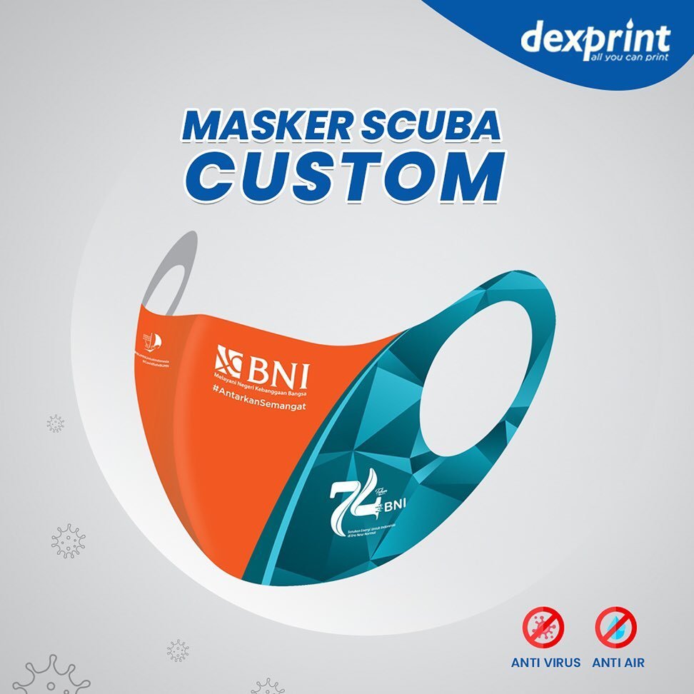  Masker  Scuba  Custom Percetakan Dexprint